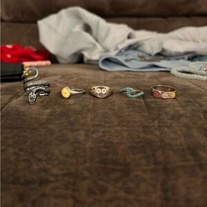 Elegant Multi-Color Ring Set